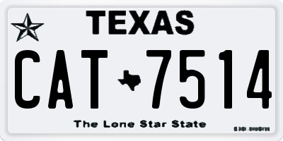 TX license plate CAT7514