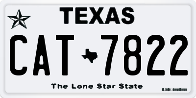 TX license plate CAT7822