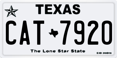 TX license plate CAT7920