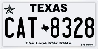 TX license plate CAT8328