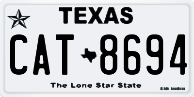 TX license plate CAT8694