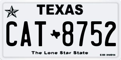 TX license plate CAT8752