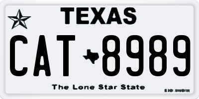 TX license plate CAT8989