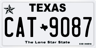 TX license plate CAT9087