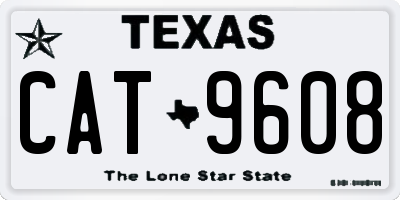 TX license plate CAT9608