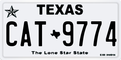 TX license plate CAT9774