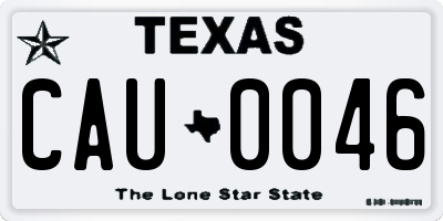 TX license plate CAU0046