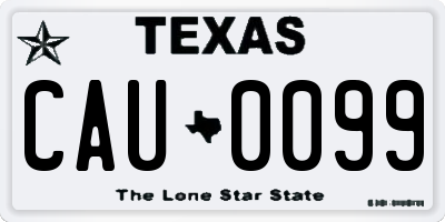 TX license plate CAU0099