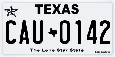 TX license plate CAU0142