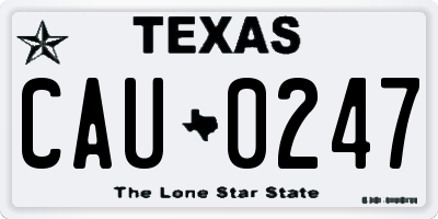 TX license plate CAU0247
