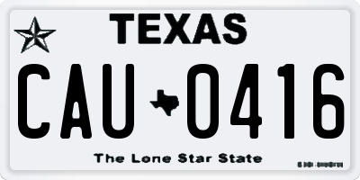 TX license plate CAU0416
