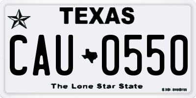 TX license plate CAU0550