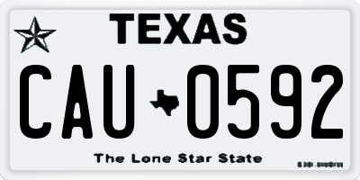 TX license plate CAU0592