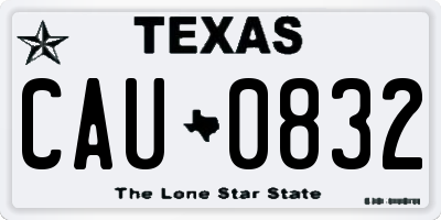 TX license plate CAU0832