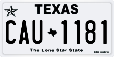 TX license plate CAU1181