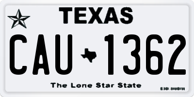 TX license plate CAU1362