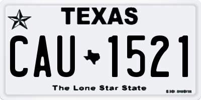 TX license plate CAU1521