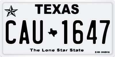 TX license plate CAU1647
