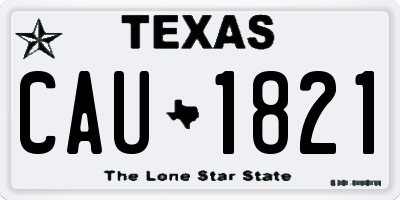 TX license plate CAU1821