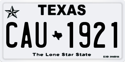 TX license plate CAU1921