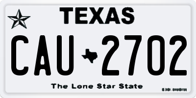 TX license plate CAU2702