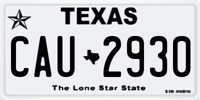 TX license plate CAU2930