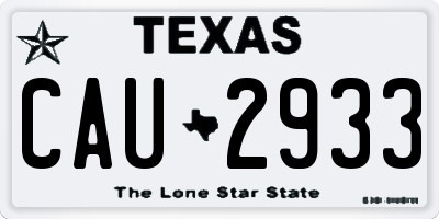 TX license plate CAU2933