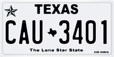 TX license plate CAU3401