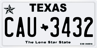 TX license plate CAU3432