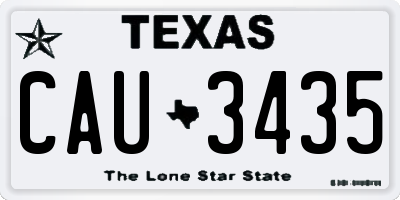 TX license plate CAU3435