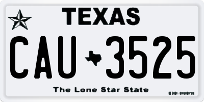 TX license plate CAU3525