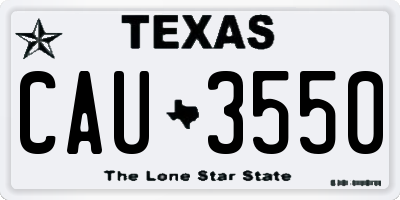 TX license plate CAU3550