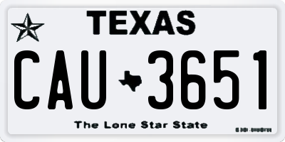 TX license plate CAU3651