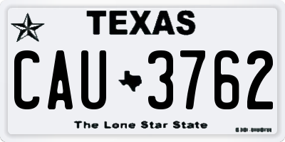 TX license plate CAU3762