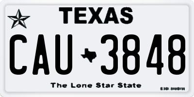 TX license plate CAU3848