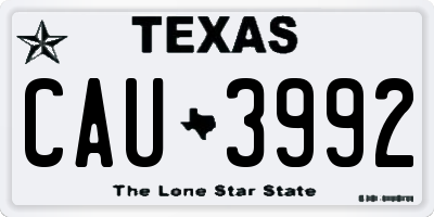 TX license plate CAU3992