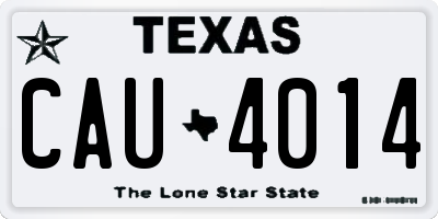 TX license plate CAU4014