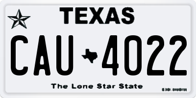 TX license plate CAU4022