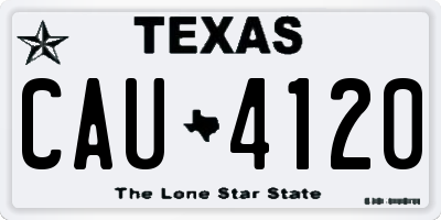 TX license plate CAU4120