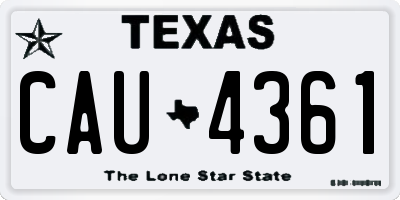 TX license plate CAU4361