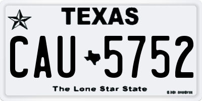 TX license plate CAU5752