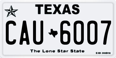 TX license plate CAU6007