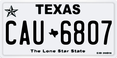 TX license plate CAU6807
