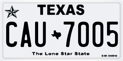 TX license plate CAU7005
