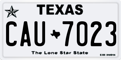 TX license plate CAU7023