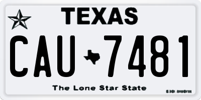 TX license plate CAU7481