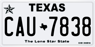 TX license plate CAU7838
