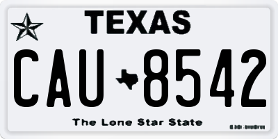 TX license plate CAU8542