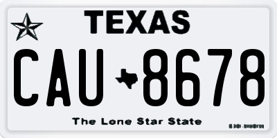 TX license plate CAU8678