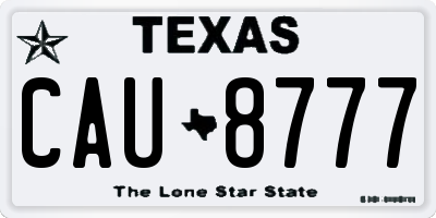 TX license plate CAU8777